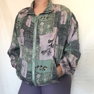 Vintage pastel patchwork bomber jacket